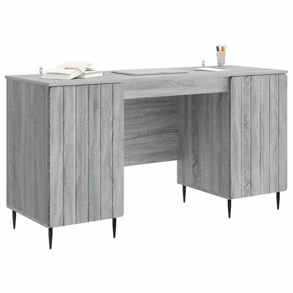 vidaXL Biurko Szary Sonoma 142,5 x 50 x 75 cm Drewno inżynieryjne