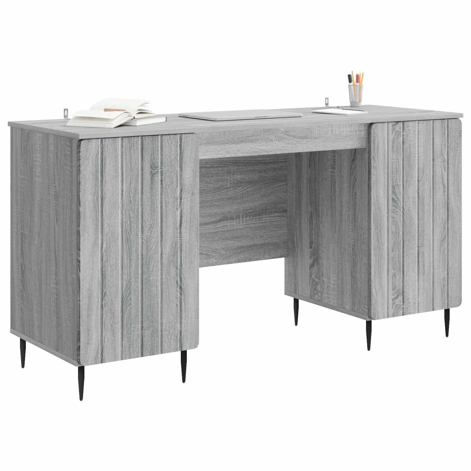 vidaXL Biurko Szary Sonoma 142,5 x 50 x 75 cm Drewno inżynieryjne