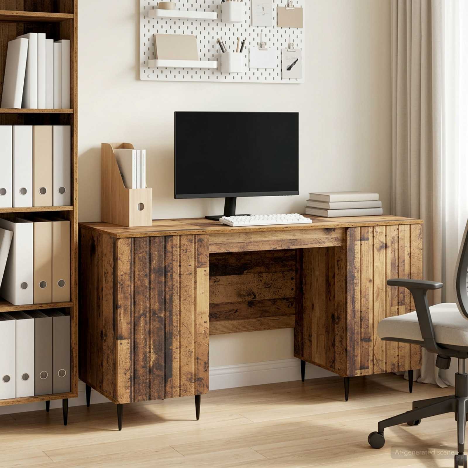 vidaXL Biurko Stare drewno 142,5 x 50 x 75 cm Drewno inżynieryjne