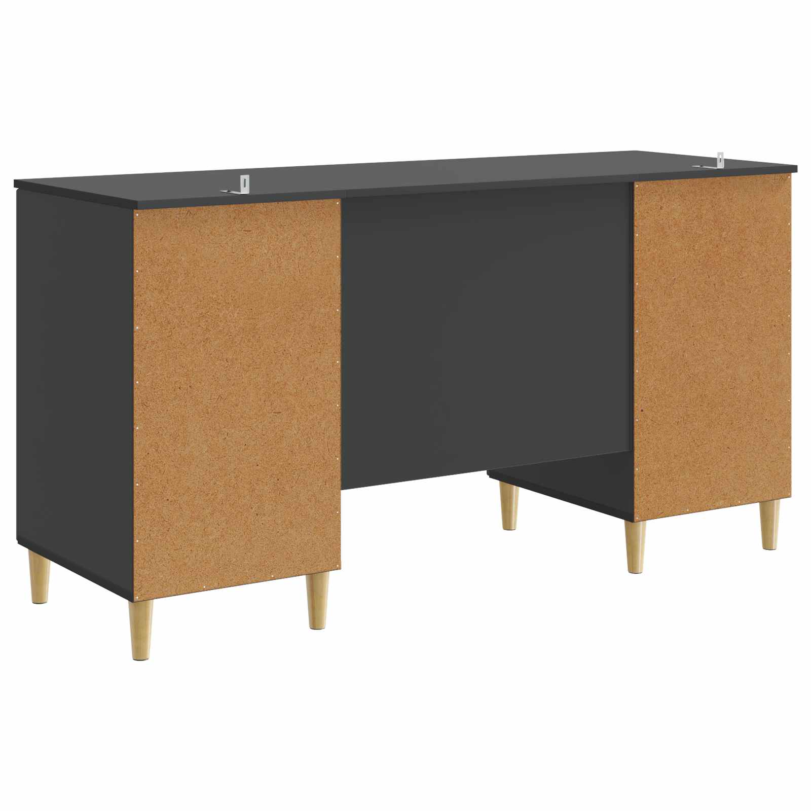 vidaXL Biurko z półką Czarny 142,5 x 50 x 75 cm Drewno inżynieryjne