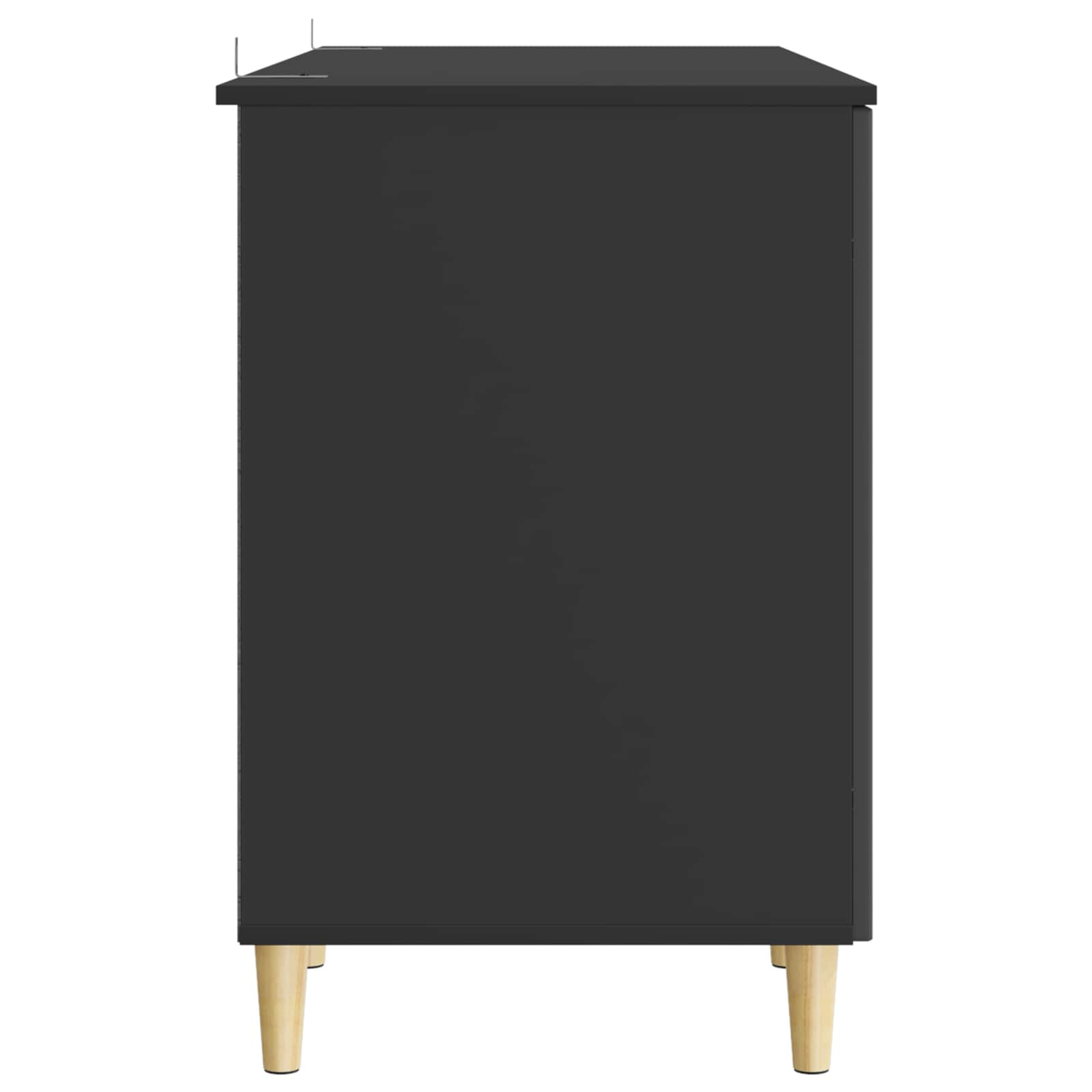 vidaXL Biurko z półką Czarny 142,5 x 50 x 75 cm Drewno inżynieryjne