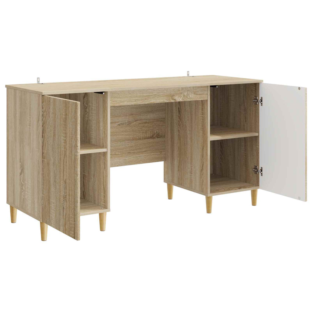 vidaXL Biurko dąb Sonoma 142,5 x 50 x 75 cm Drewno inżynieryjne