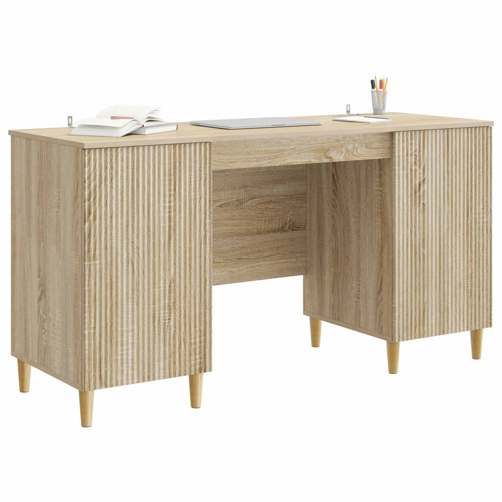 vidaXL Biurko dąb Sonoma 142,5 x 50 x 75 cm Drewno inżynieryjne