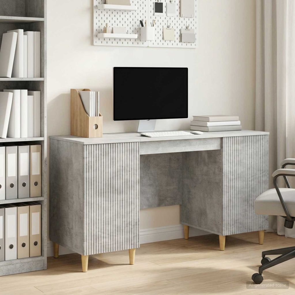 vidaXL Biurko Betonowy szary 142,5 x 50 x 75 cm Drewno inżynieryjne