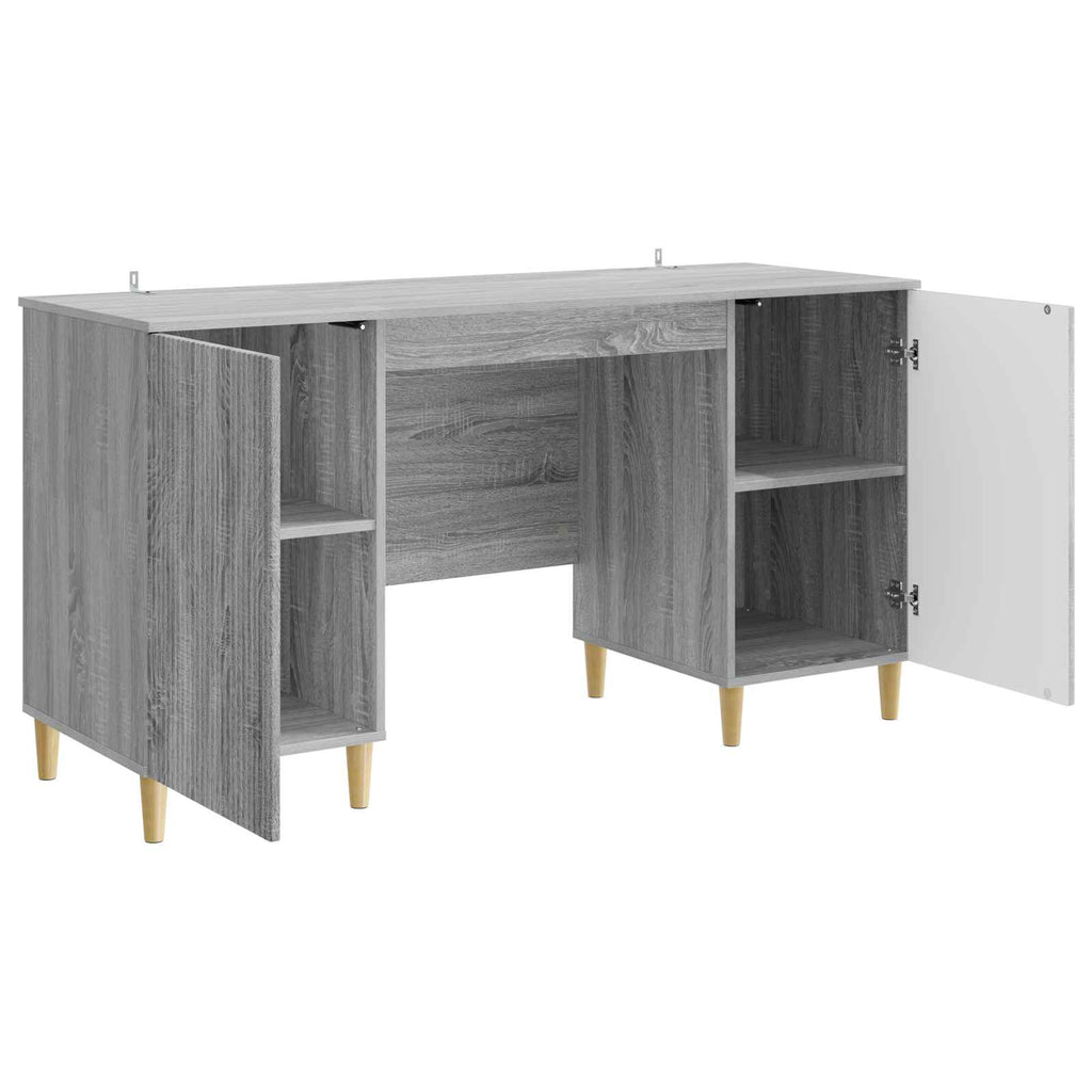 vidaXL Biurko Szary Sonoma 142,5 x 50 x 75 cm Drewno inżynieryjne