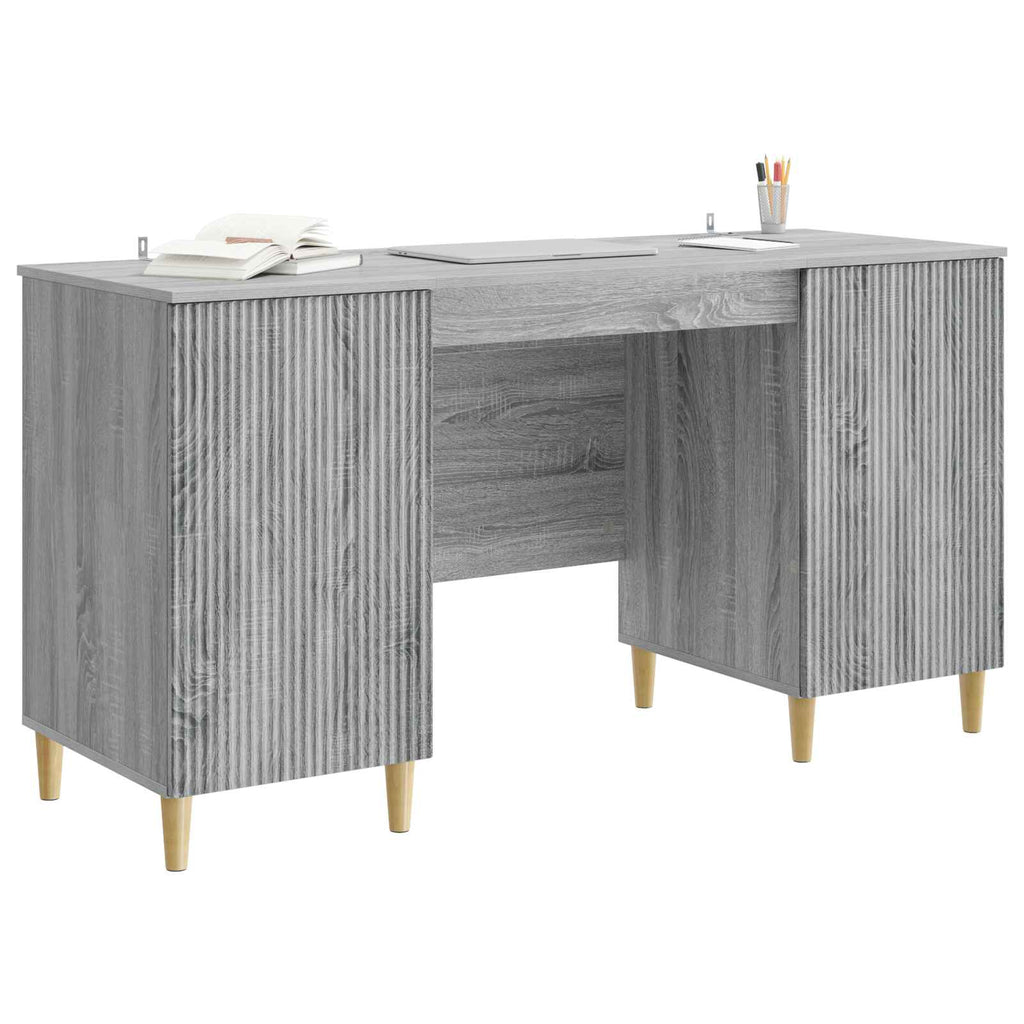 vidaXL Biurko Szary Sonoma 142,5 x 50 x 75 cm Drewno inżynieryjne