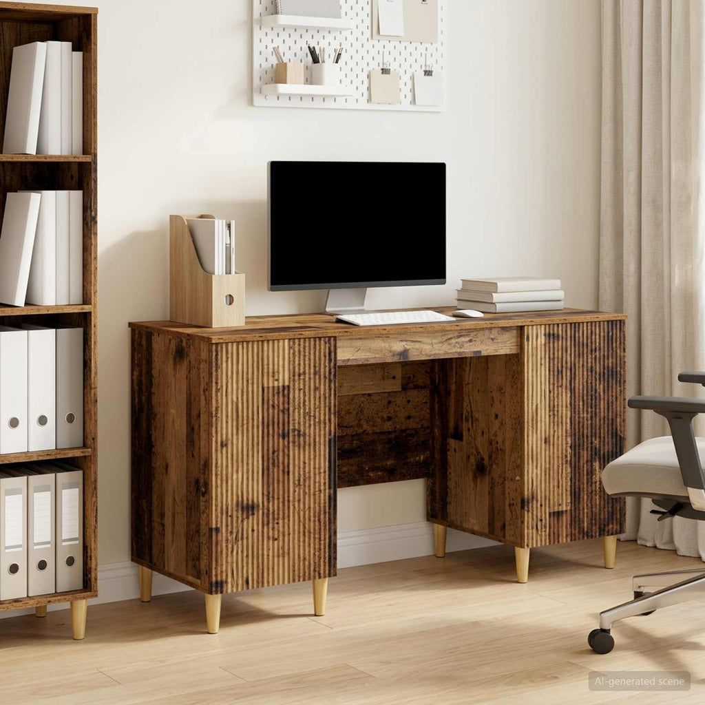 vidaXL Biurko Stare drewno 142,5 x 50 x 75 cm Drewno inżynieryjne