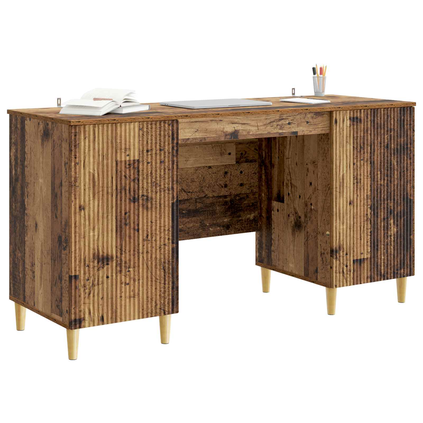 vidaXL Biurko Stare drewno 142,5 x 50 x 75 cm Drewno inżynieryjne