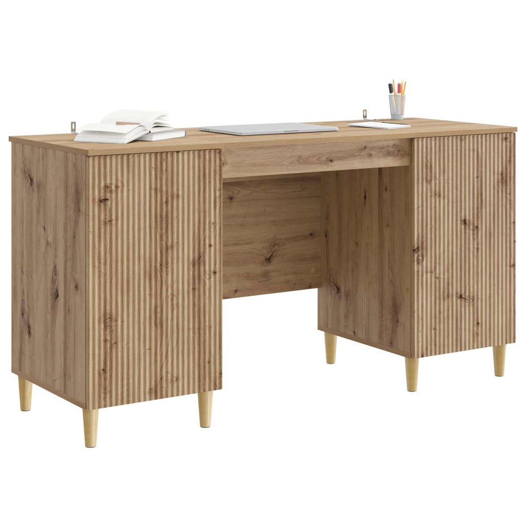 vidaXL Biurko Dąb artisan 142,5 x 50 x 75 cm Drewno inżynieryjne