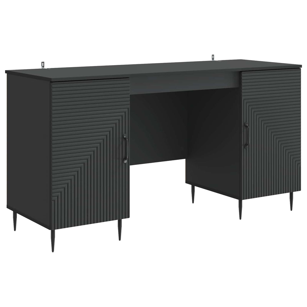 vidaXL Biurko z półką Czarny 142,5 x 50 x 75 cm Drewno inżynieryjne