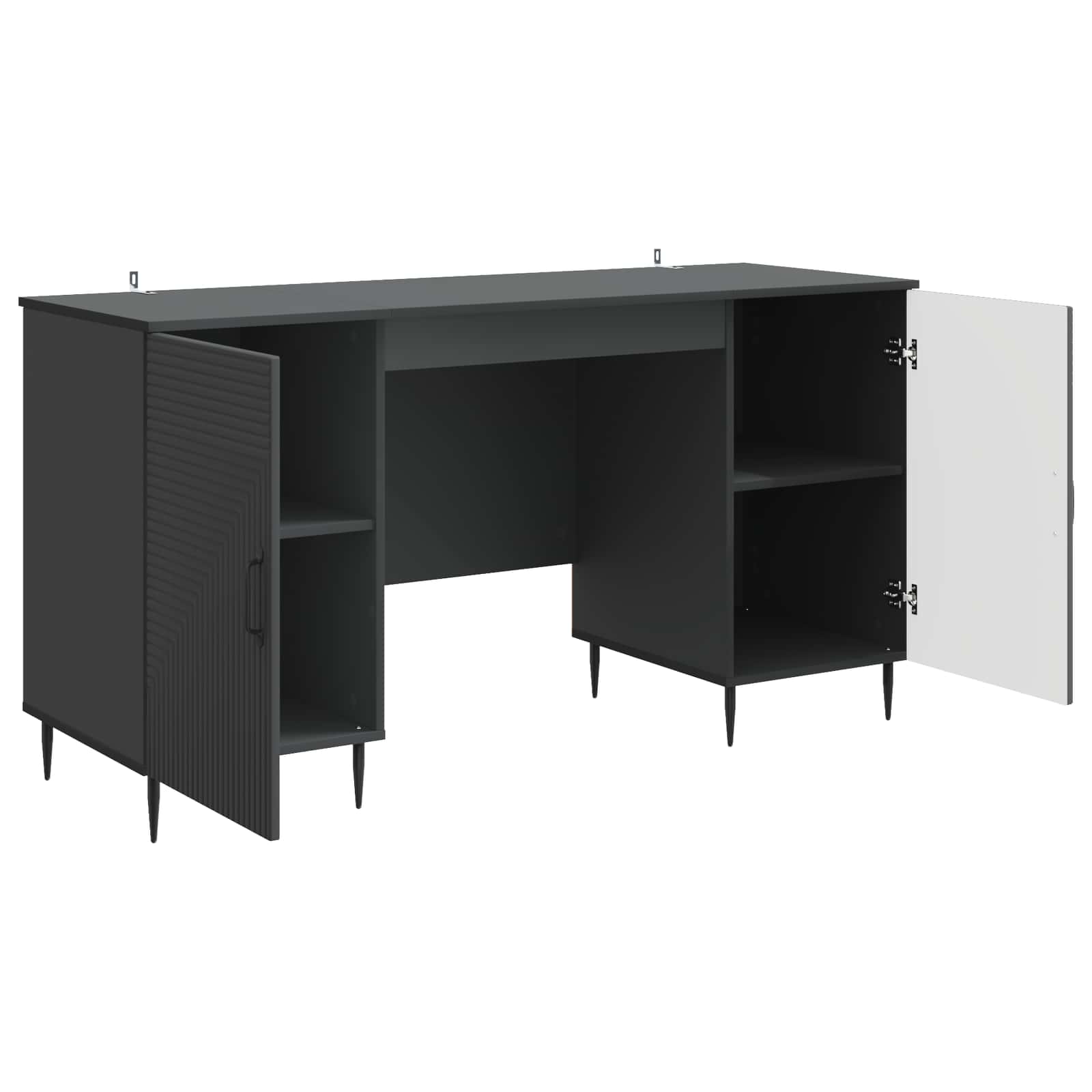 vidaXL Biurko z półką Czarny 142,5 x 50 x 75 cm Drewno inżynieryjne