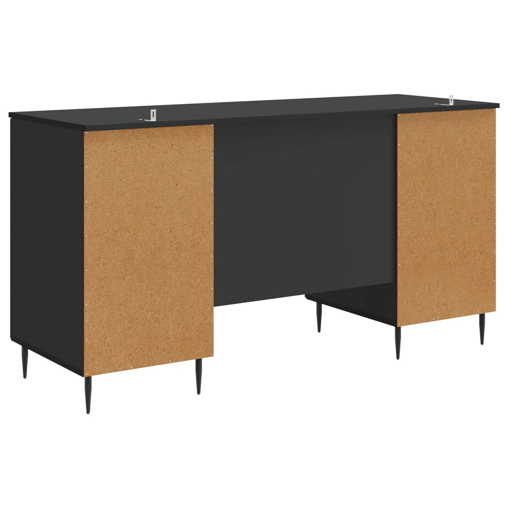 vidaXL Biurko z półką Czarny 142,5 x 50 x 75 cm Drewno inżynieryjne