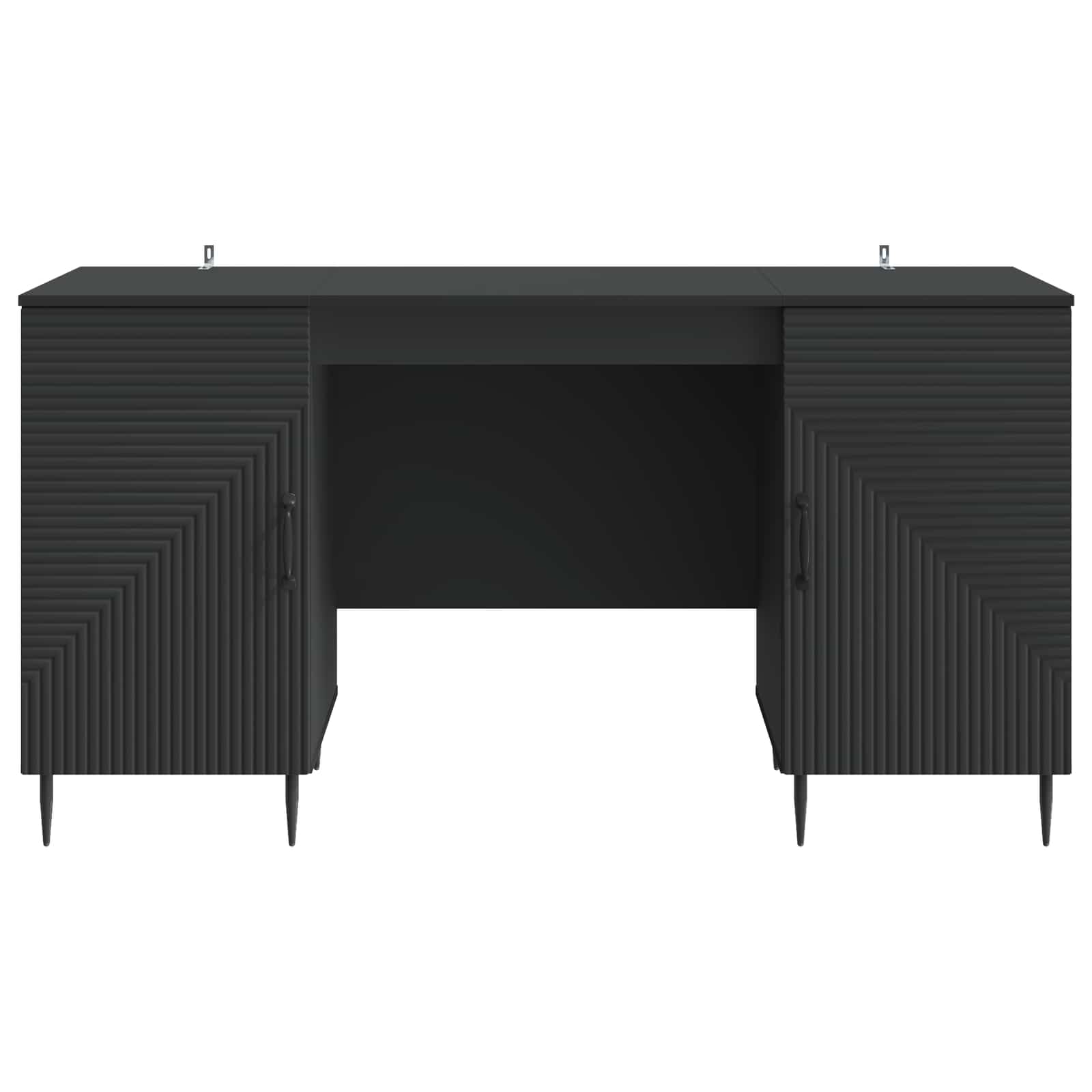 vidaXL Biurko z półką Czarny 142,5 x 50 x 75 cm Drewno inżynieryjne