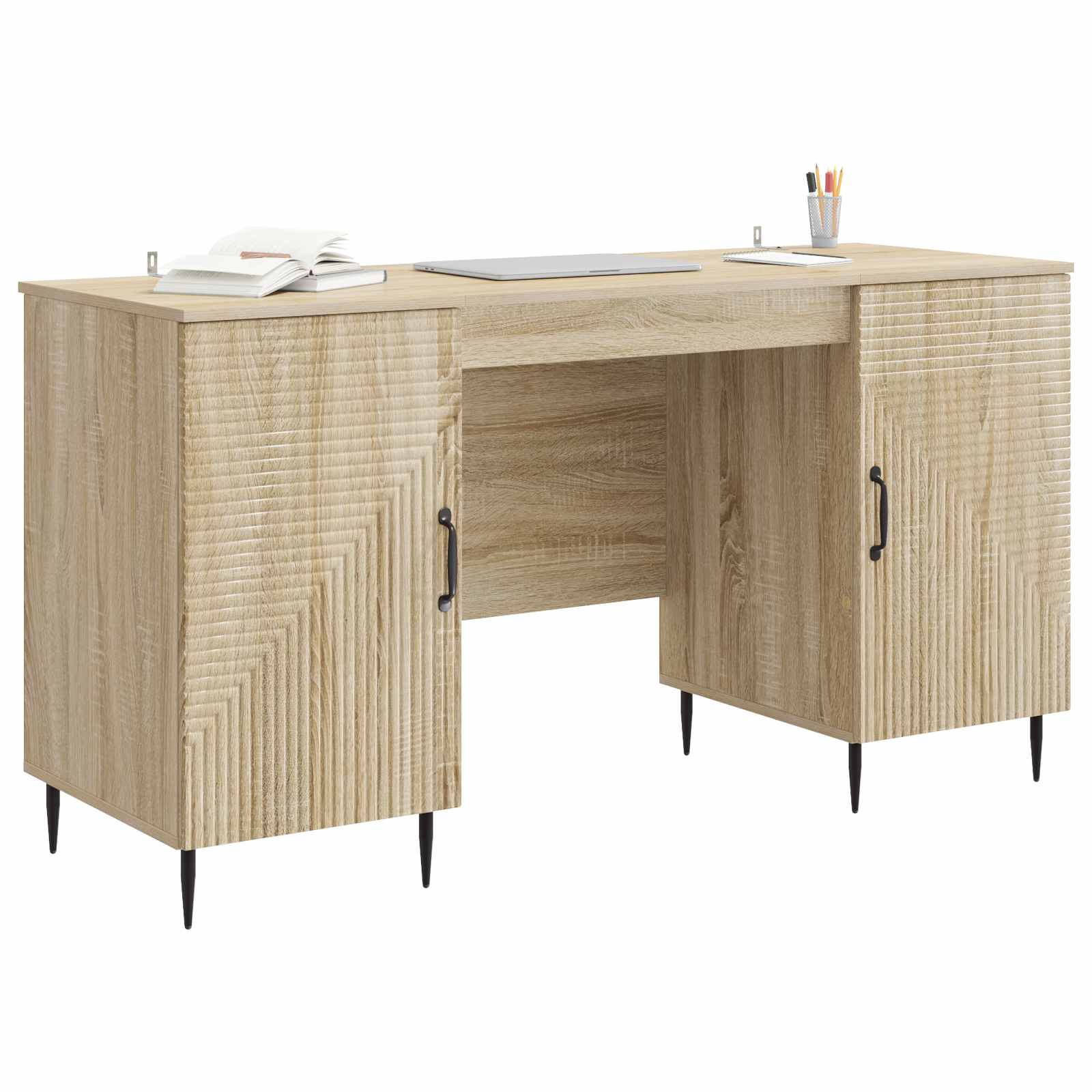 vidaXL Biurko dąb Sonoma 142,5 x 50 x 75 cm Drewno inżynieryjne