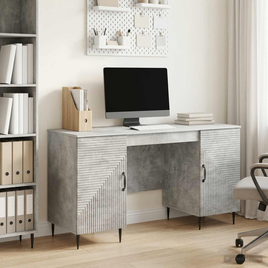 vidaXL Biurko Betonowy szary 142,5 x 50 x 75 cm Drewno inżynieryjne