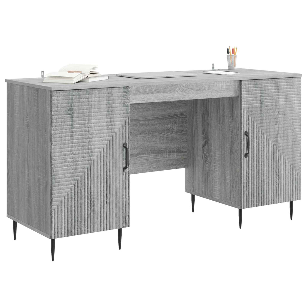 vidaXL Biurko Szary Sonoma 142,5 x 50 x 75 cm Drewno inżynieryjne