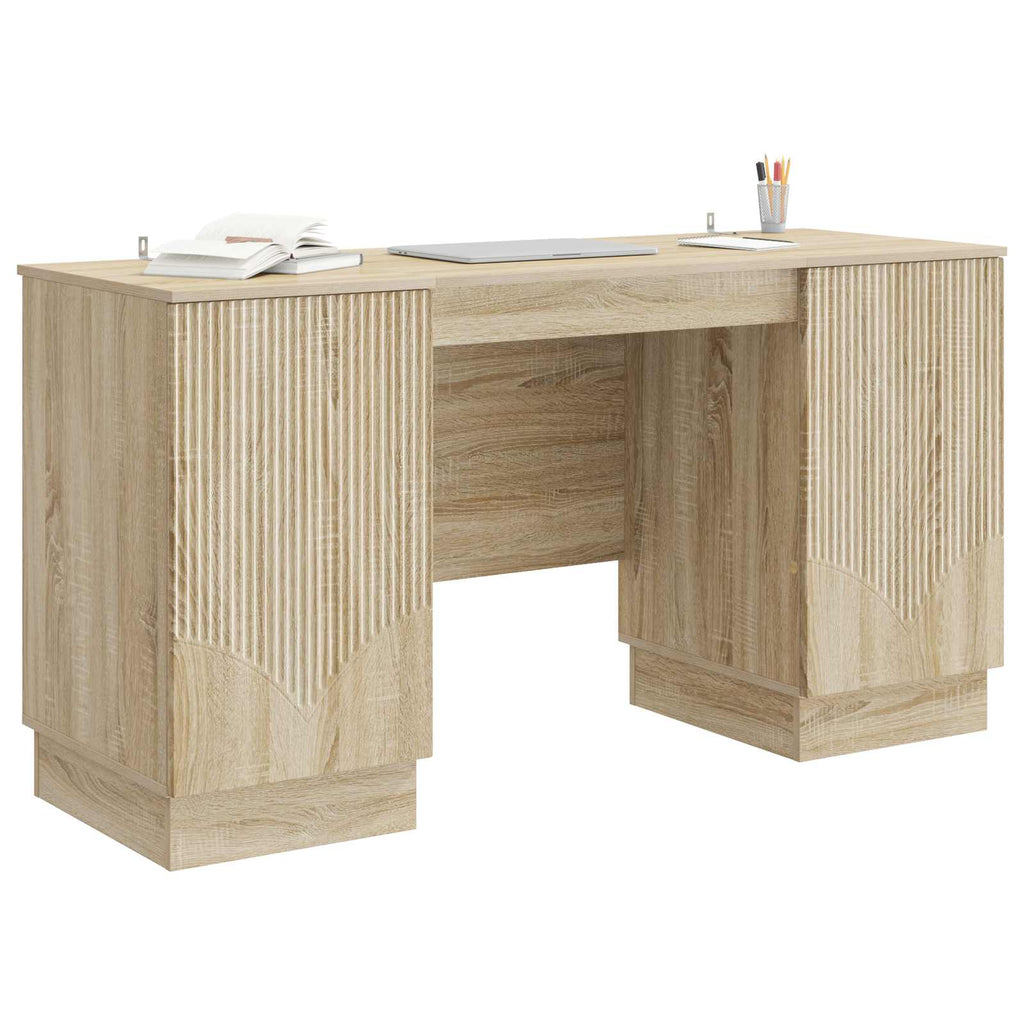 vidaXL Biurko dąb Sonoma 142,5 x 50 x 75 cm Drewno inżynieryjne