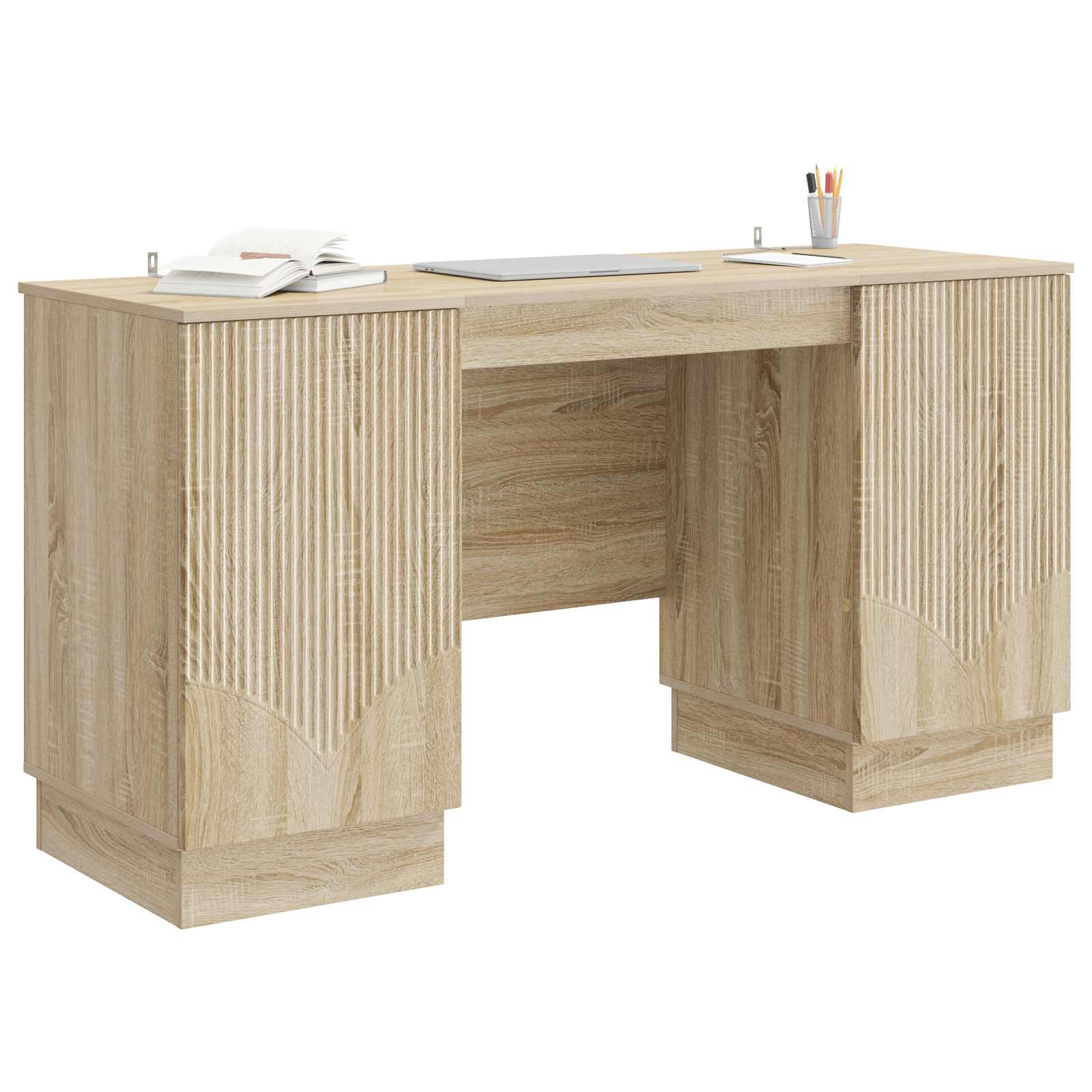 vidaXL Biurko dąb Sonoma 142,5 x 50 x 75 cm Drewno inżynieryjne