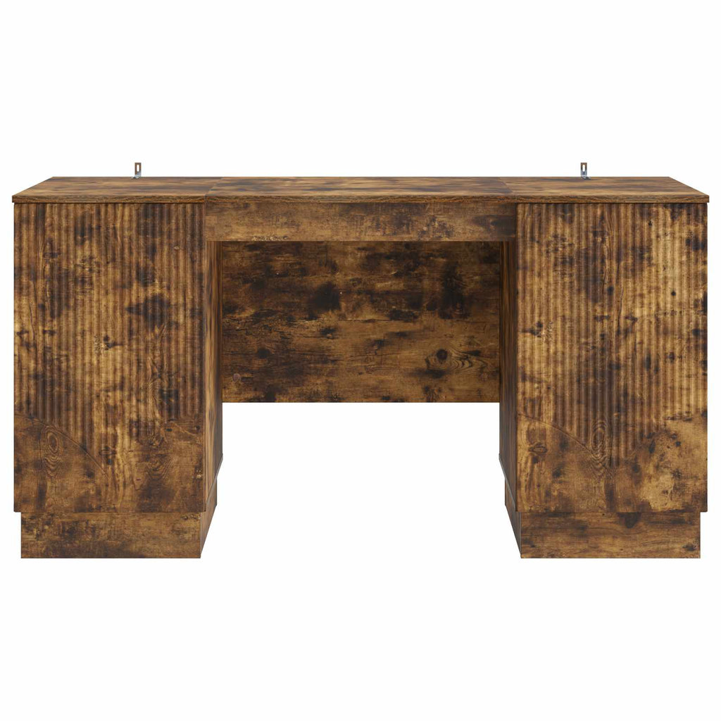 vidaXL Biurko Dąb wędzony 142,5 x 50 x 75 cm Drewno inżynieryjne