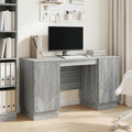 vidaXL Biurko Szary Sonoma 142,5 x 50 x 75 cm Drewno inżynieryjne