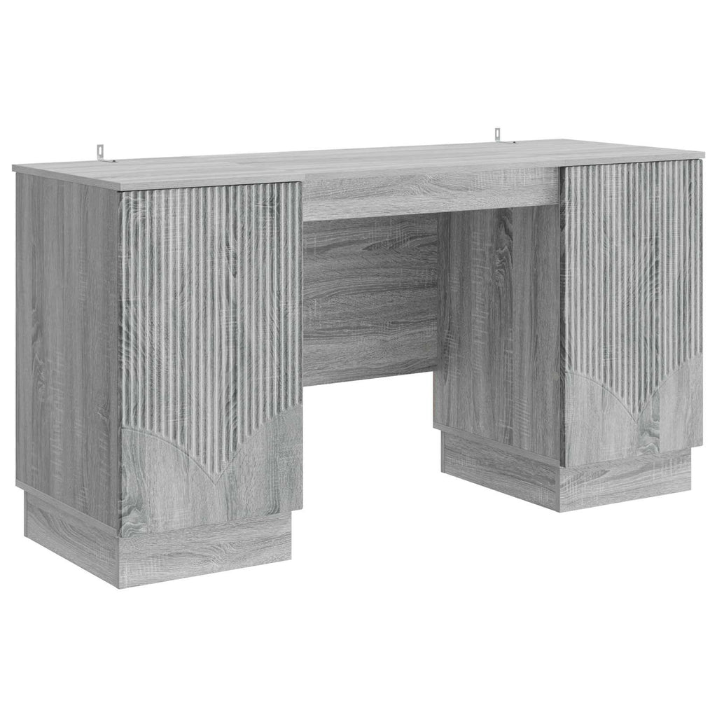 vidaXL Biurko Szary Sonoma 142,5 x 50 x 75 cm Drewno inżynieryjne