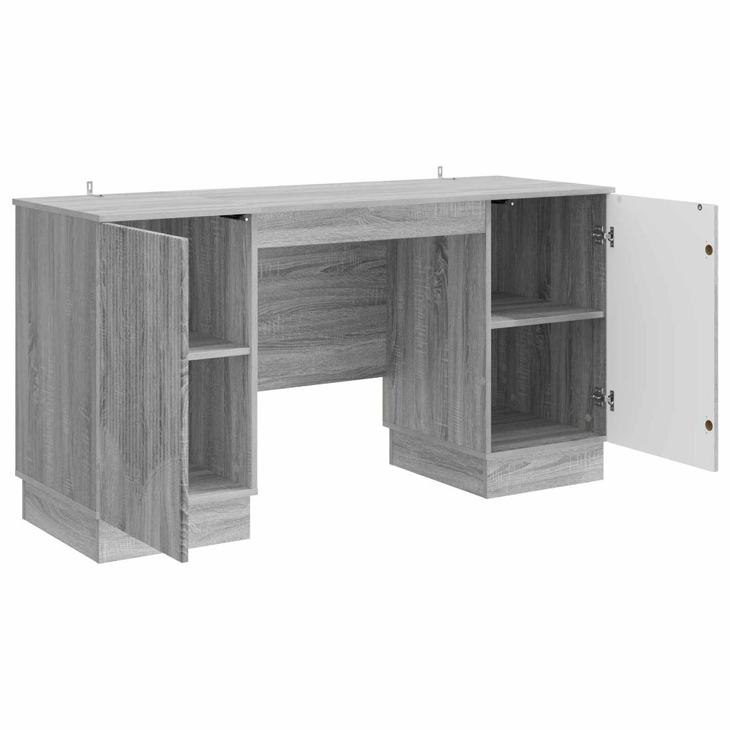 vidaXL Biurko Szary Sonoma 142,5 x 50 x 75 cm Drewno inżynieryjne