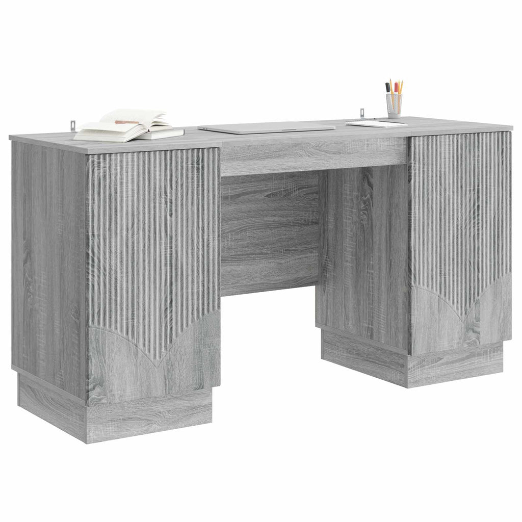 vidaXL Biurko Szary Sonoma 142,5 x 50 x 75 cm Drewno inżynieryjne