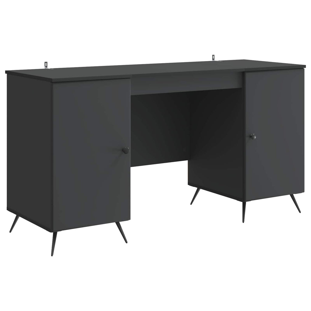 vidaXL Biurko z półką Czarny 142,5 x 50 x 75 cm Drewno inżynieryjne