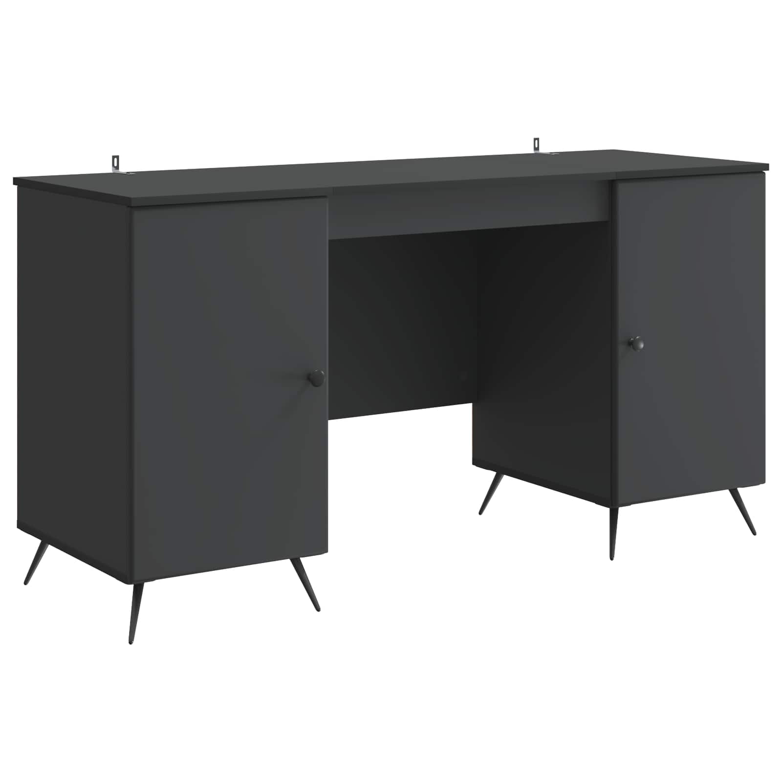 vidaXL Biurko z półką Czarny 142,5 x 50 x 75 cm Drewno inżynieryjne
