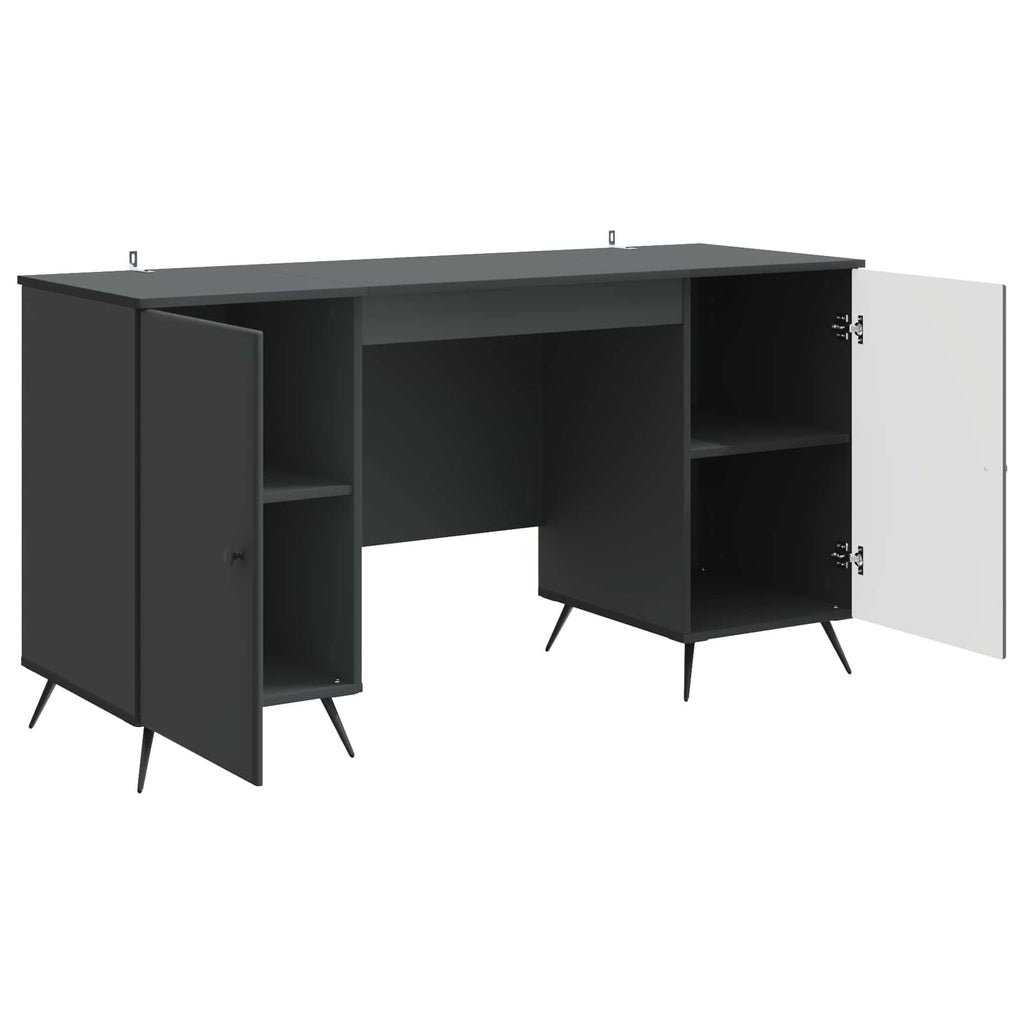 vidaXL Biurko z półką Czarny 142,5 x 50 x 75 cm Drewno inżynieryjne