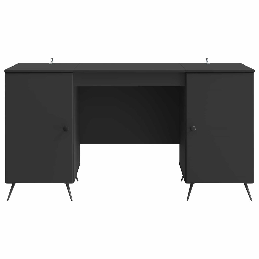 vidaXL Biurko z półką Czarny 142,5 x 50 x 75 cm Drewno inżynieryjne