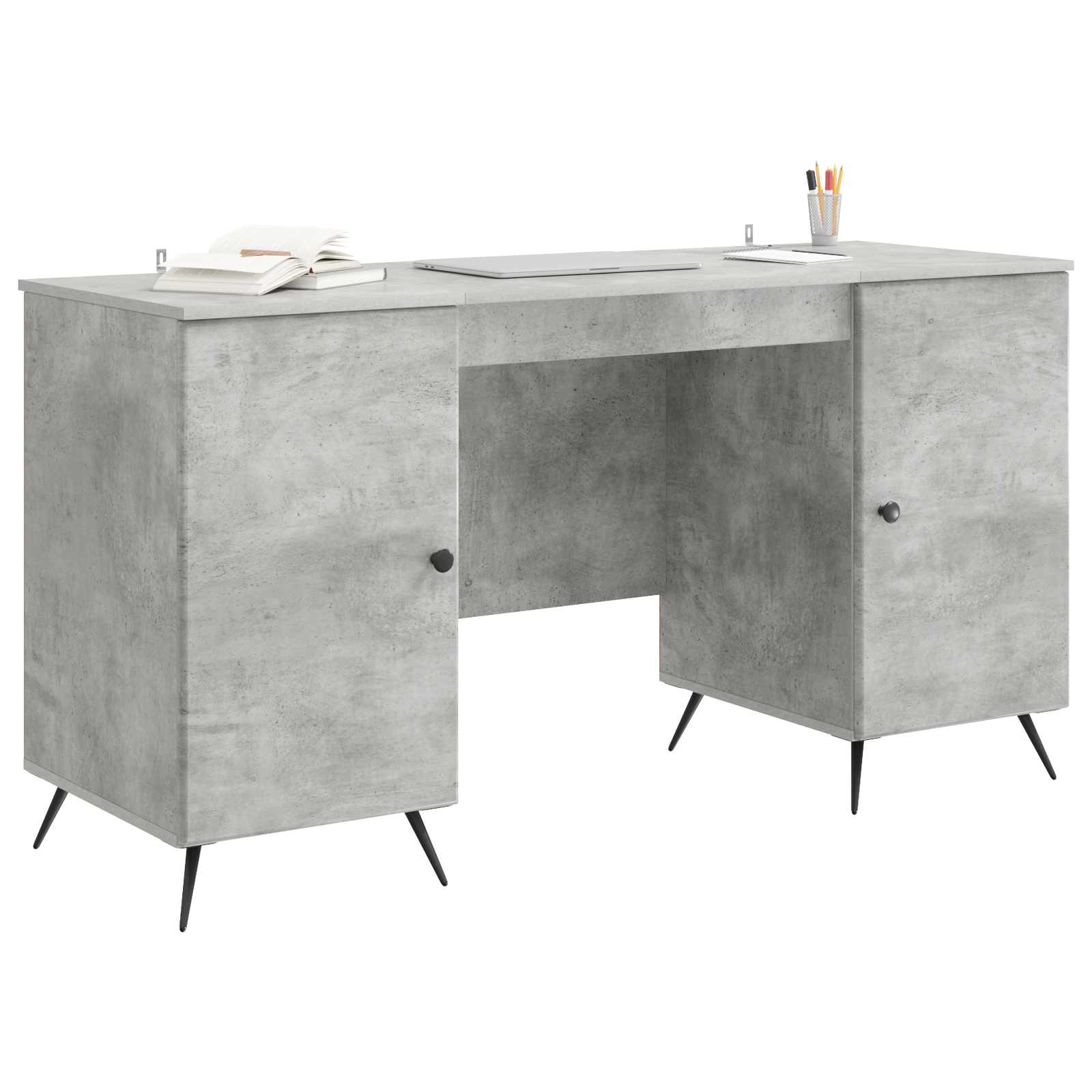 vidaXL Biurko Betonowy szary 142,5 x 50 x 75 cm Drewno inżynieryjne