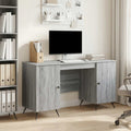vidaXL Biurko Szary Sonoma 142,5 x 50 x 75 cm Drewno inżynieryjne