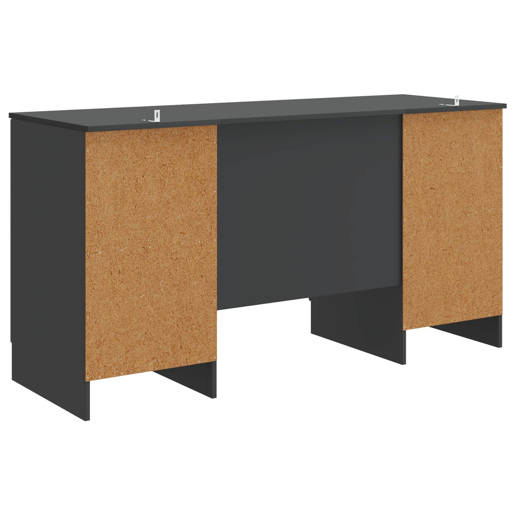 vidaXL Biurko z półką Czarny 142,5 x 50 x 75 cm Drewno inżynieryjne