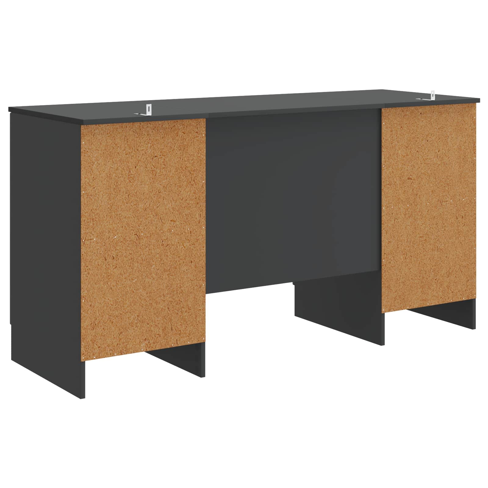 vidaXL Biurko z półką Czarny 142,5 x 50 x 75 cm Drewno inżynieryjne
