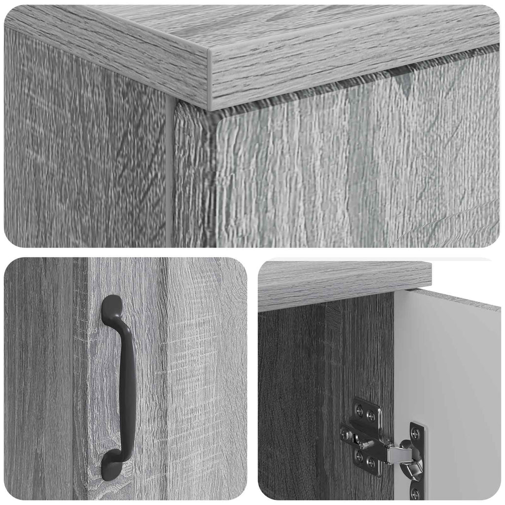 vidaXL Biurko Szary Sonoma 142,5 x 50 x 75 cm Drewno inżynieryjne