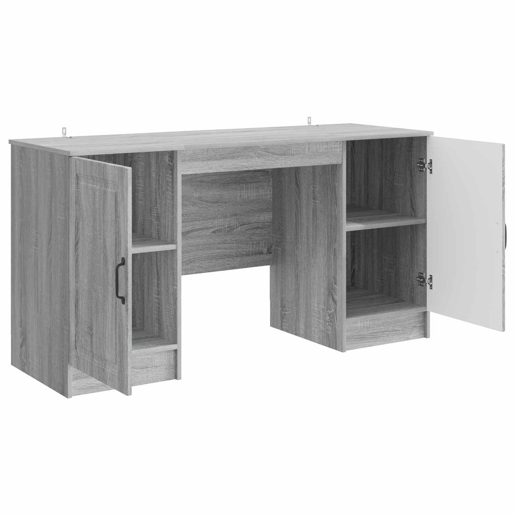 vidaXL Biurko Szary Sonoma 142,5 x 50 x 75 cm Drewno inżynieryjne