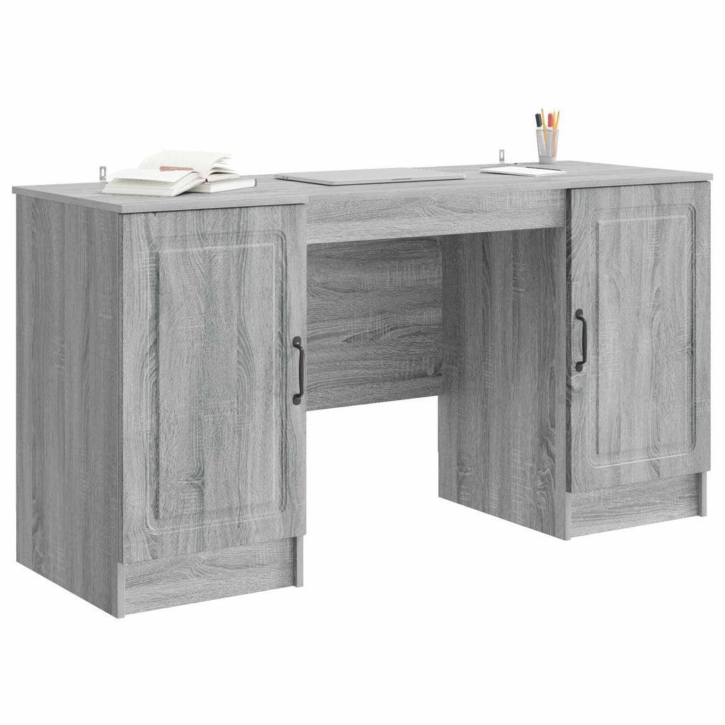 vidaXL Biurko Szary Sonoma 142,5 x 50 x 75 cm Drewno inżynieryjne