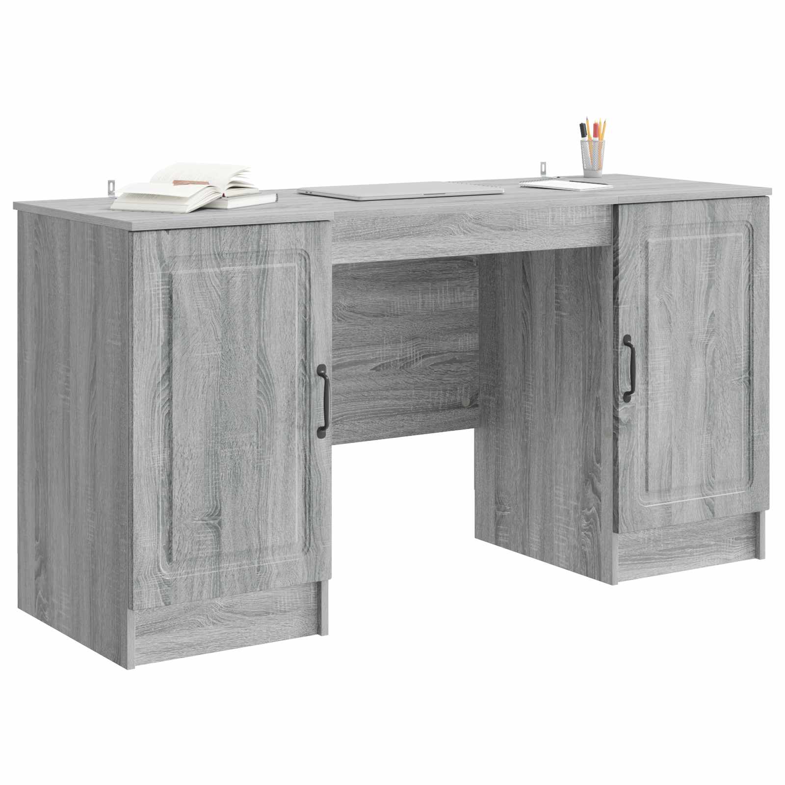 vidaXL Biurko Szary Sonoma 142,5 x 50 x 75 cm Drewno inżynieryjne