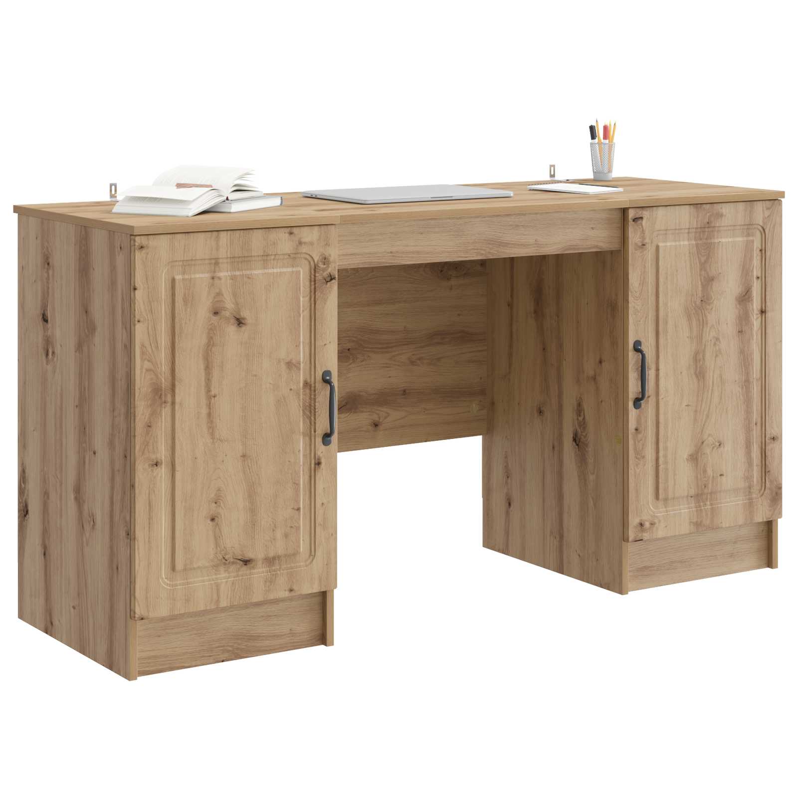 vidaXL Biurko Dąb artisan 142,5 x 50 x 75 cm Drewno inżynieryjne