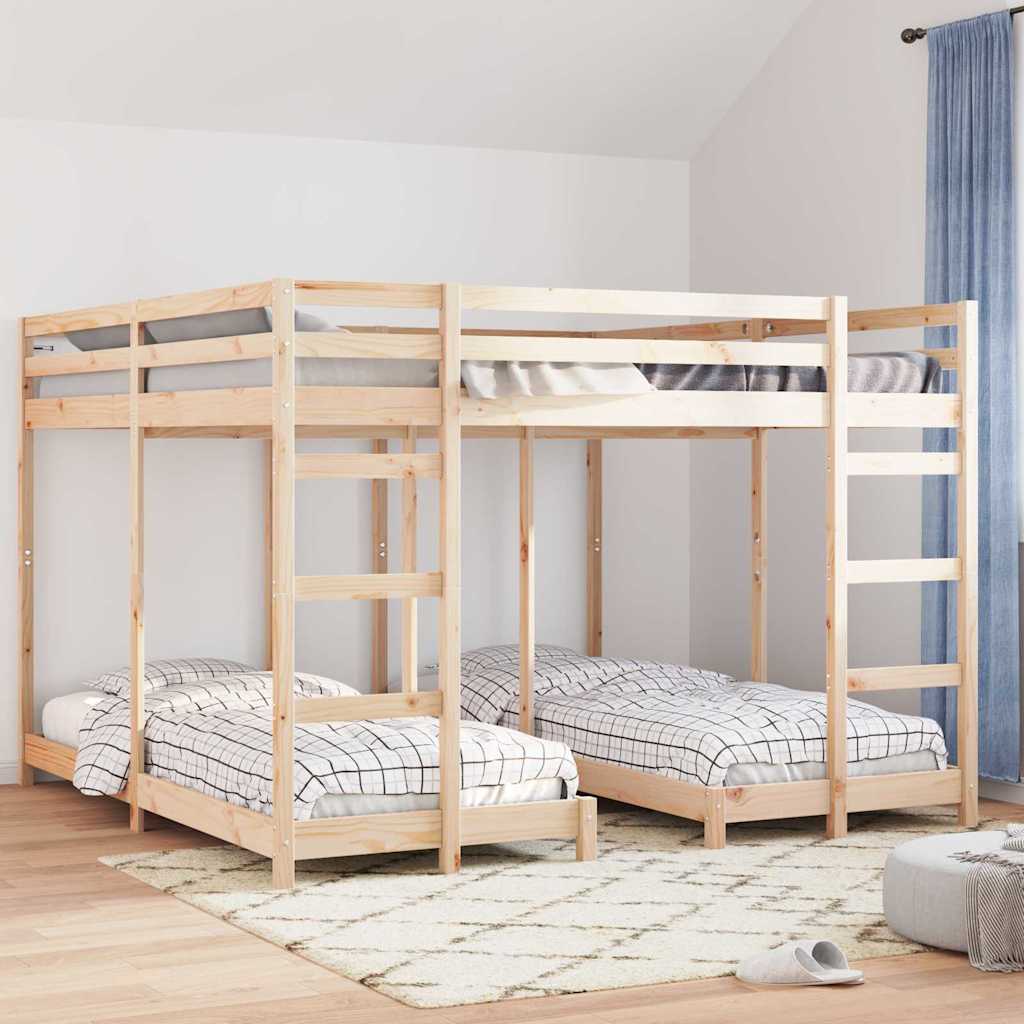 vidaXL Rama łóżka piętrowego z trzema poziomami 80 / 200 x 200 cm