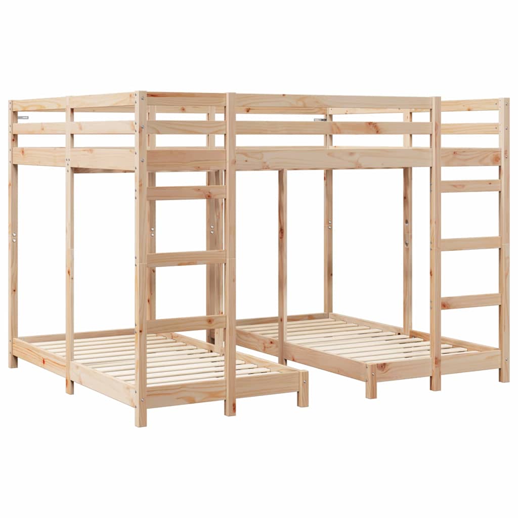 vidaXL Rama łóżka piętrowego z trzema poziomami 80 / 200 x 200 cm
