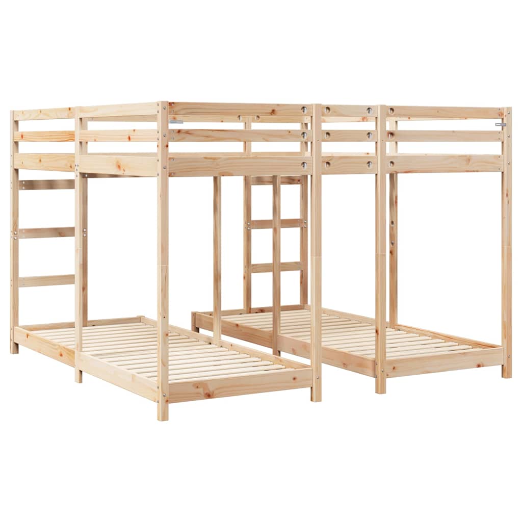 vidaXL Rama łóżka piętrowego z trzema poziomami 80 / 200 x 200 cm