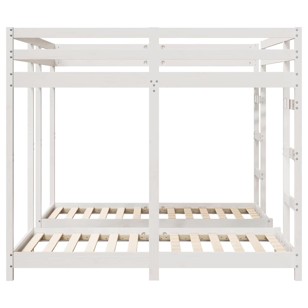 vidaXL Rama łóżka piętrowego z trzema poziomami Biały 160 x 200 cm