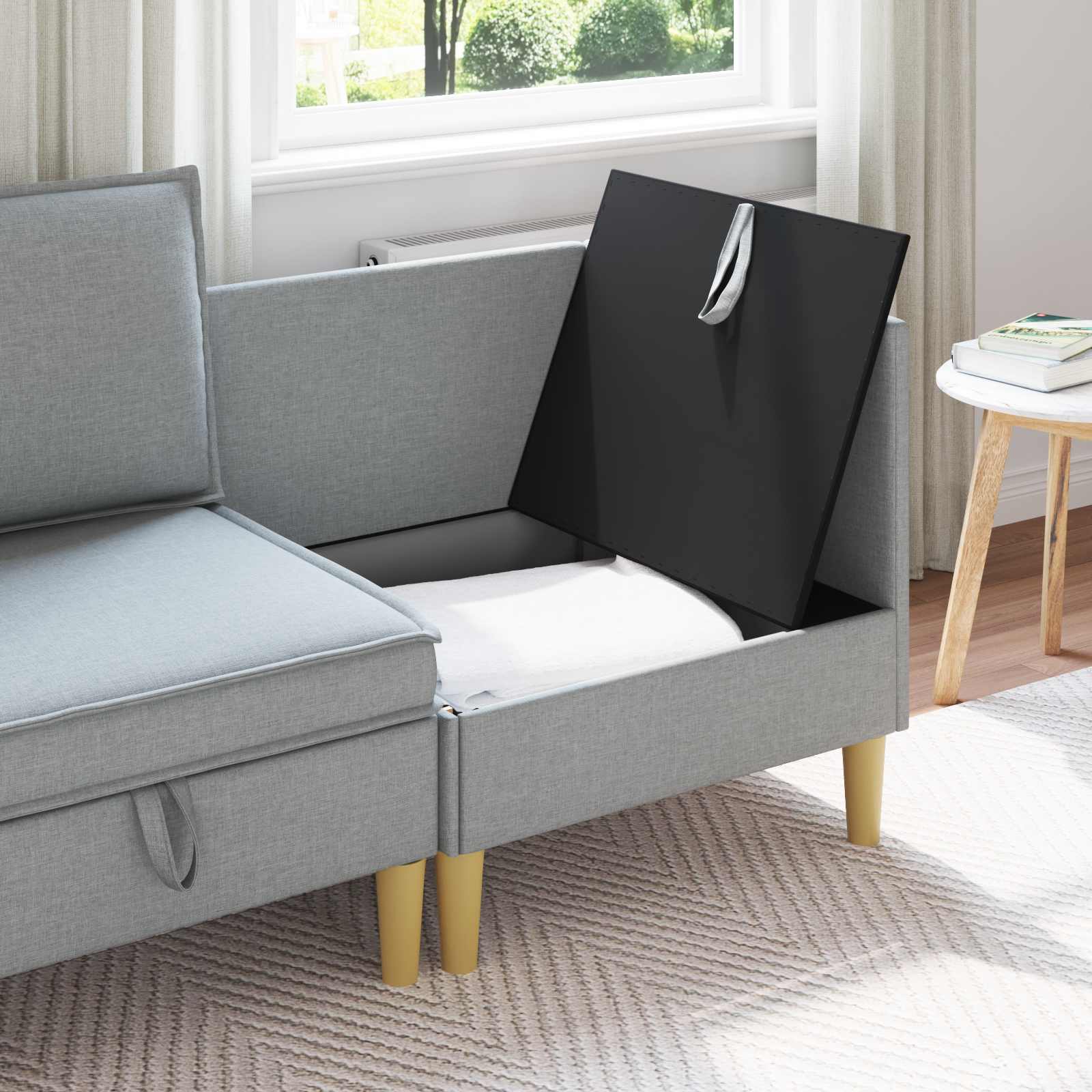 vidaXL Sofa z miejscem do przechowywania tkanina