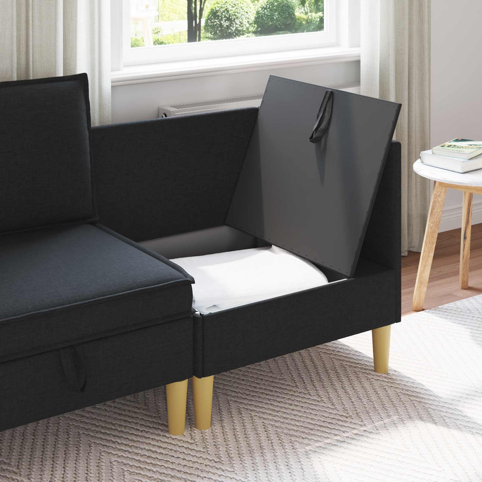 vidaXL Sofa z miejscem do przechowywania tkanina