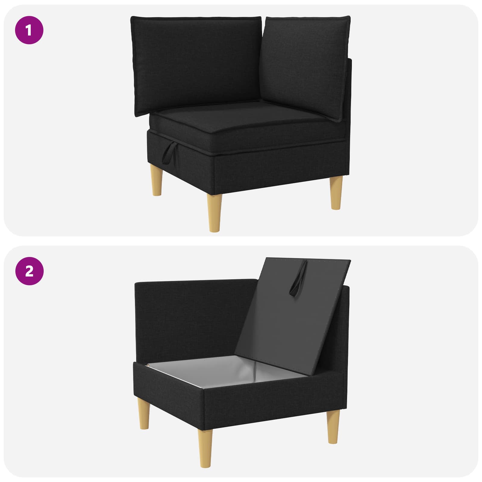 vidaXL Sofa z miejscem do przechowywania tkanina