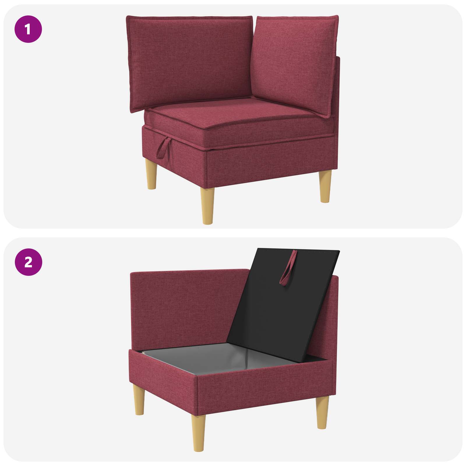 vidaXL Sofa z miejscem do przechowywania tkanina