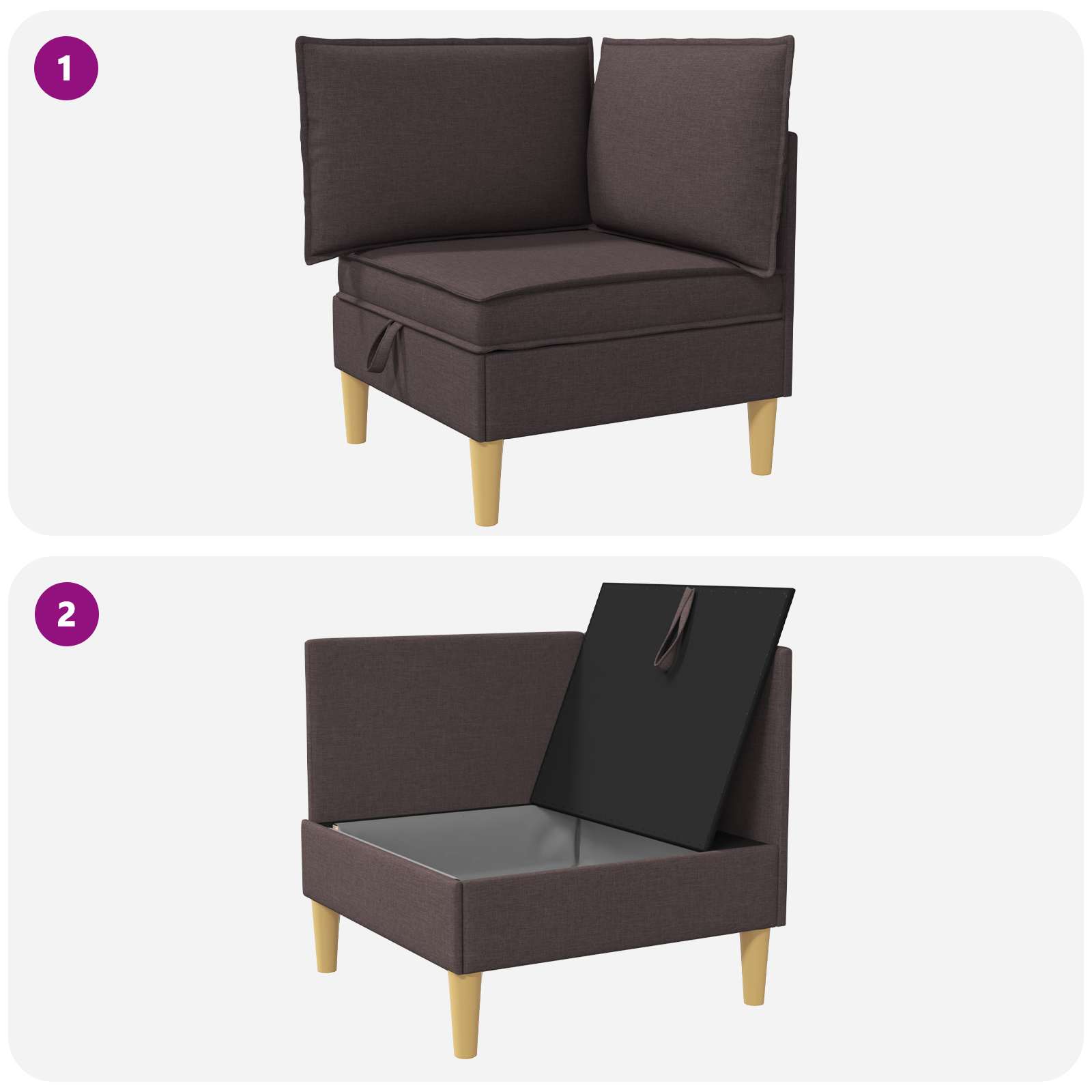 vidaXL Sofa z miejscem do przechowywania tkanina