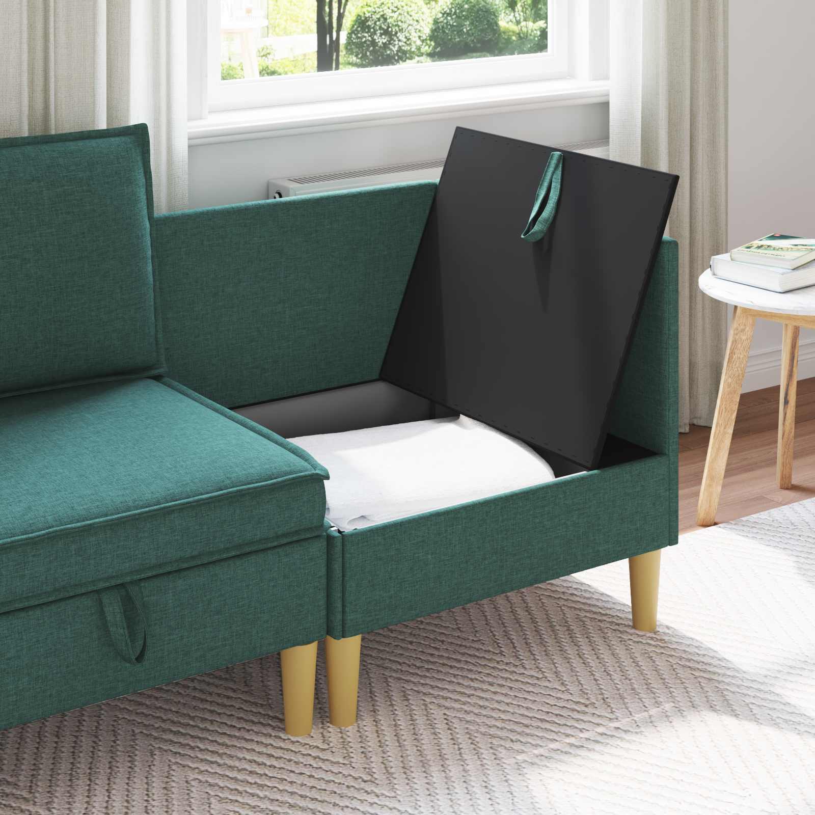 vidaXL Sofa z miejscem do przechowywania tkanina